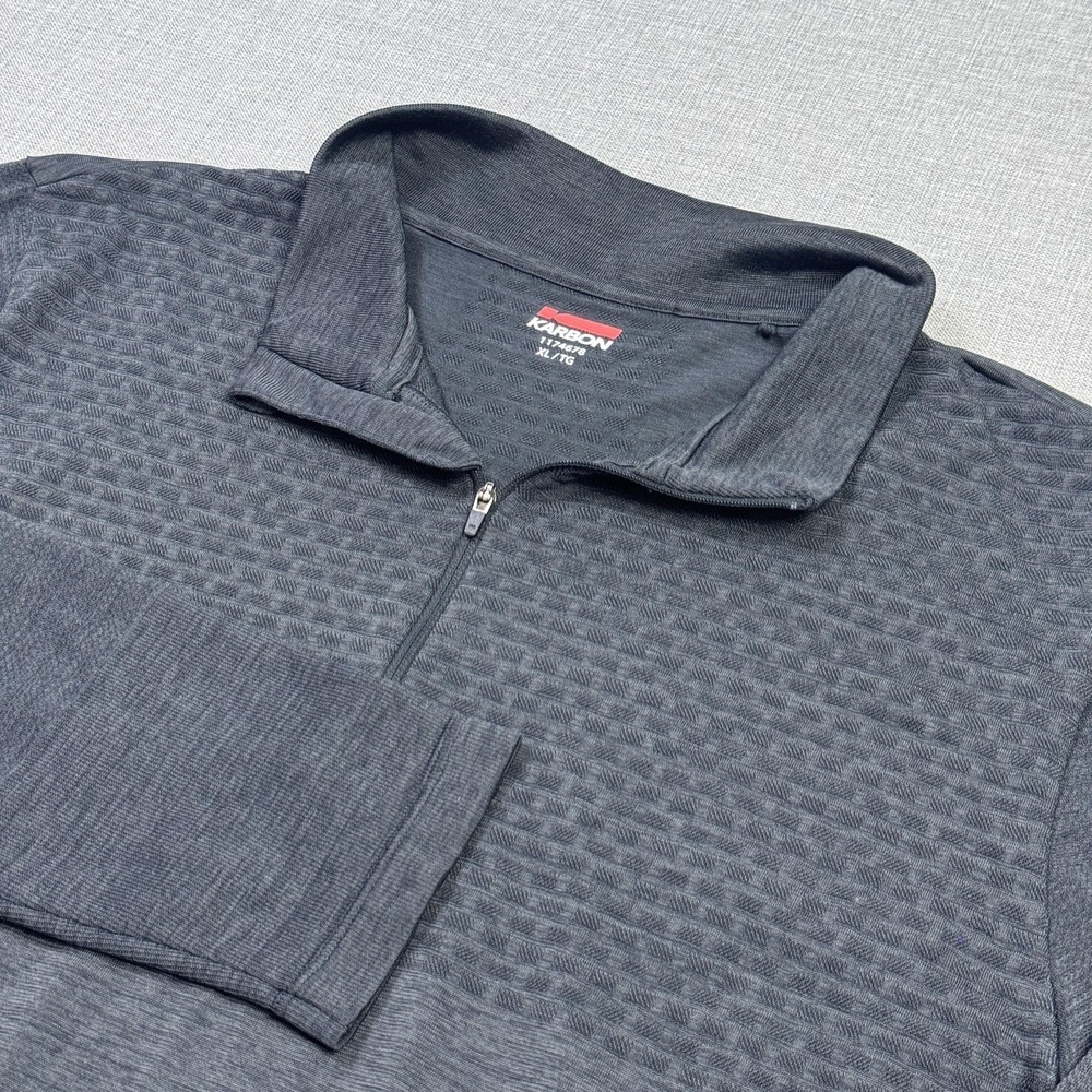 KARBON 1/4 Zip Pullover Mens XL Gray Long Sleeve Tagless Activewear‎ Performance